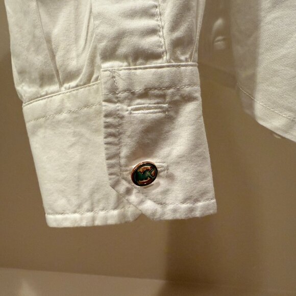 Michael Kors White Button Up Long Sleeve Shirt Size 6 - Picture 2 of 7